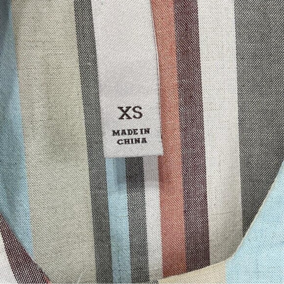 KNOX ROSE Womens XS Boho Flowy Stripe Shift Dress Mulitcolor Linen Blend - Picture 16 of 16